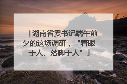 湖南省委书记端午前夕的这场调研，“着眼于人、落脚于人”