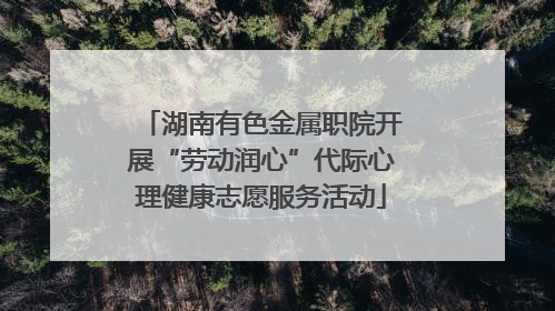 湖南有色金属职院开展“劳动润心”代际心理健康志愿服务活动