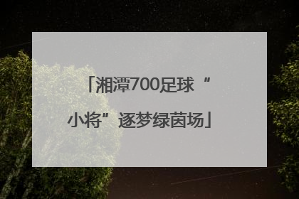 湘潭700足球“小将”逐梦绿茵场