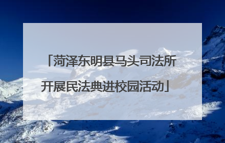 菏泽东明县马头司法所开展民法典进校园活动