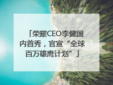 荣耀CEO李健国内首秀，官宣“全球百万雄鹰计划”