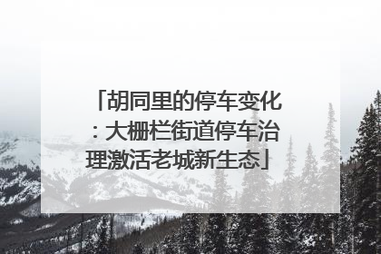 胡同里的停车变化：大栅栏街道停车治理激活老城新生态