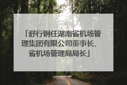 舒行钢任湖南省机场管理集团有限公司董事长、省机场管理局局长