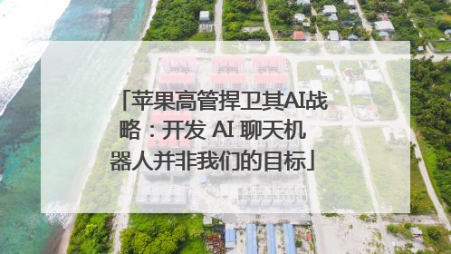 苹果高管捍卫其AI战略：开发 AI 聊天机器人并非我们的目标