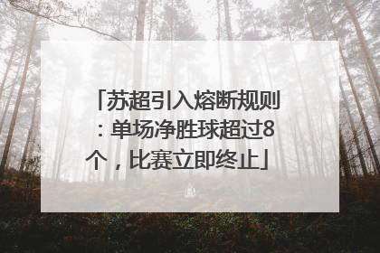 苏超引入熔断规则：单场净胜球超过8个，比赛立即终止