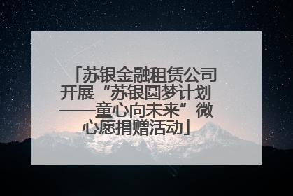 苏银金融租赁公司开展“苏银圆梦计划——童心向未来”微心愿捐赠活动