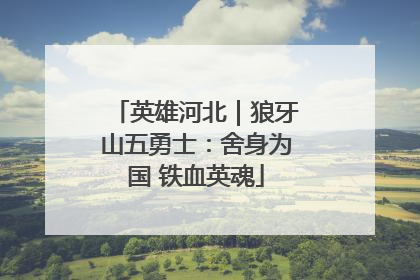英雄河北｜狼牙山五勇士：舍身为国 铁血英魂