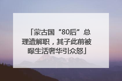 蒙古国“80后”总理遭解职，其子此前被曝生活奢华引众怒
