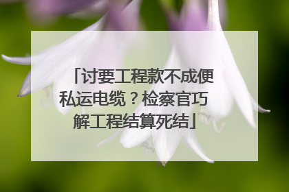 讨要工程款不成便私运电缆？检察官巧解工程结算死结