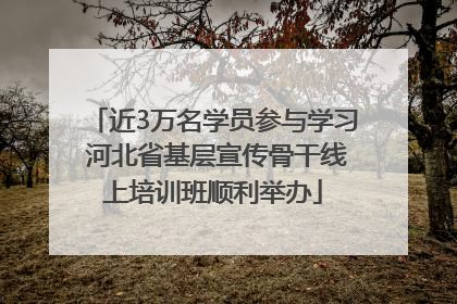 近3万名学员参与学习 河北省基层宣传骨干线上培训班顺利举办