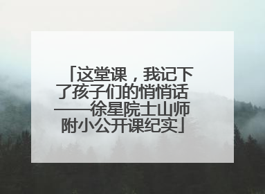 这堂课，我记下了孩子们的悄悄话——徐星院士山师附小公开课纪实
