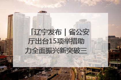 辽宁发布｜省公安厅出台15项举措助力全面振兴新突破三年行动决胜之战