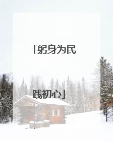 躬身为民践初心