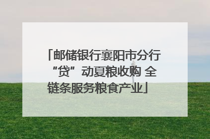 邮储银行襄阳市分行“贷”动夏粮收购 全链条服务粮食产业