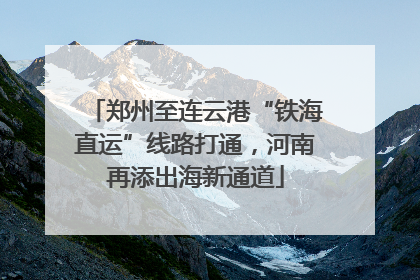 郑州至连云港“铁海直运”线路打通，河南再添出海新通道