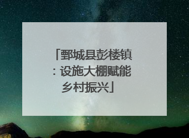 鄄城县彭楼镇：设施大棚赋能乡村振兴