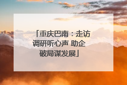 重庆巴南：走访调研听心声 助企破局谋发展