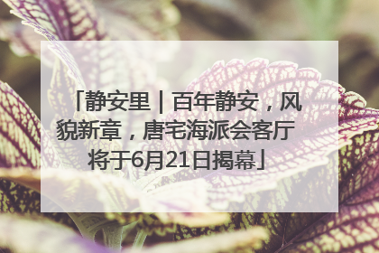 静安里｜百年静安，风貌新章，唐宅海派会客厅将于6月21日揭幕