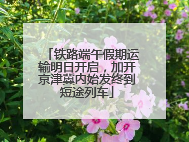 铁路端午假期运输明日开启，加开京津冀内始发终到短途列车