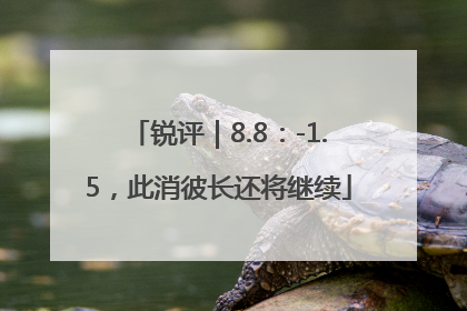锐评｜8.8：-1.5，此消彼长还将继续