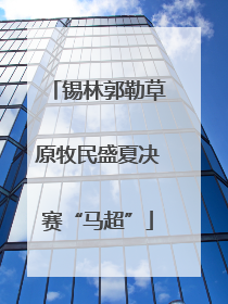 锡林郭勒草原牧民盛夏决赛“马超”