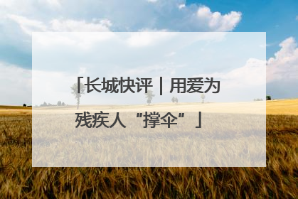 长城快评｜用爱为残疾人“撑伞”