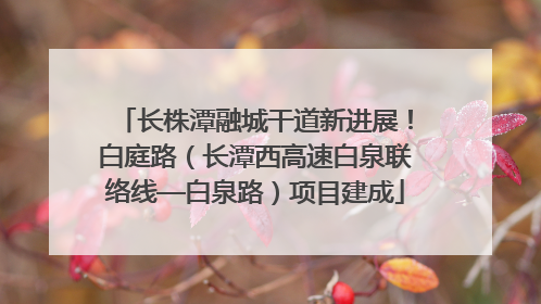 长株潭融城干道新进展！白庭路（长潭西高速白泉联络线—白泉路）项目建成