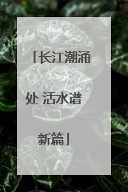 长江潮涌处 活水谱新篇