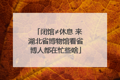 闭馆≠休息 来湖北省博物馆看省博人都在忙些啥