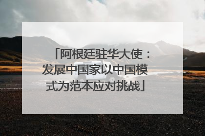 阿根廷驻华大使：发展中国家以中国模式为范本应对挑战