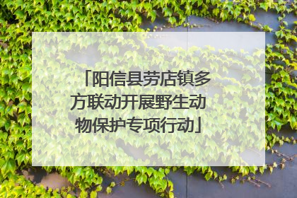 阳信县劳店镇多方联动开展野生动物保护专项行动