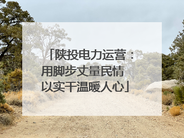 陕投电力运营：用脚步丈量民情 以实干温暖人心