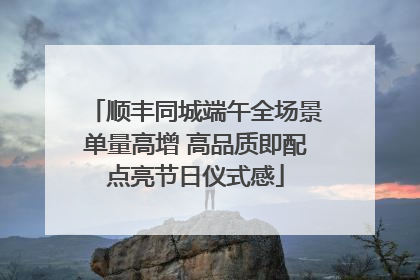 顺丰同城端午全场景单量高增 高品质即配点亮节日仪式感