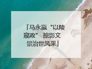 马永嬴“以陵窥政” 掠影文景治世风采