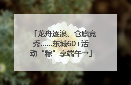 龙舟逐浪、仓廪竞秀……东城60+活动“粽”享端午→