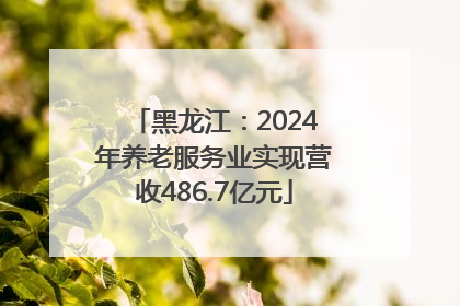 黑龙江：2024年养老服务业实现营收486.7亿元