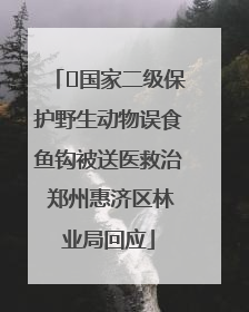 ﻿国家二级保护野生动物误食鱼钩被送医救治 郑州惠济区林业局回应