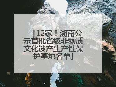 12家！湖南公示首批省级非物质文化遗产生产性保护基地名单