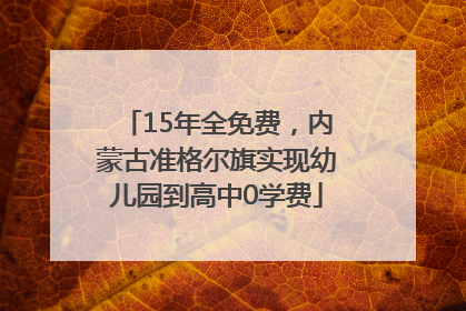 15年全免费，内蒙古准格尔旗实现幼儿园到高中0学费