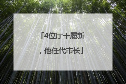 4位厅干履新，他任代市长
