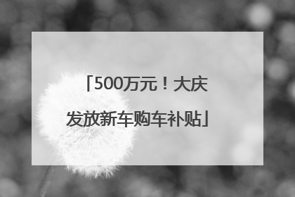 500万元！大庆发放新车购车补贴
