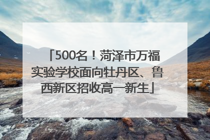 500名！菏泽市万福实验学校面向牡丹区、鲁西新区招收高一新生