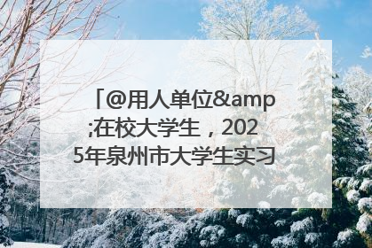 @用人单位&在校大学生，2025年泉州市大学生实习“扬帆计划”来啦！